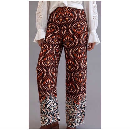 Anthropologie Breezy Printed Straight Pants NEW Size 16