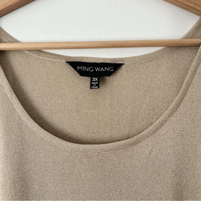 Ming Wang Metallic Gold Shimmer Tank Shell Top Plus Size 3X