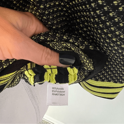 Ming Wang Striped Knit V-Neck Sweater Cardigan Jacket Plus Size Blue Green