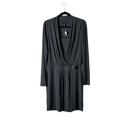 White House Black Market Women’s Surplice Wrap Dress NEW Size 8 Gray Long Sleeve