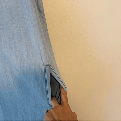 Cloth & Stone Sleeveless Chambray Blue Dress Size XS 100% Lyocell Tencel