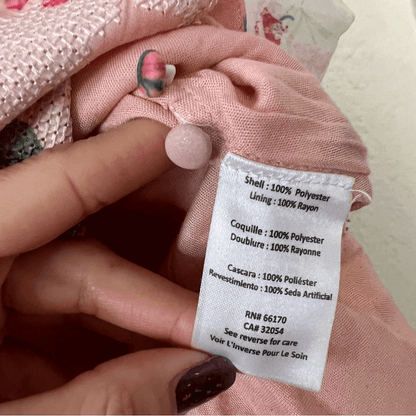 Hemant & Nandita Rose Garden Floral Boho Blouse Size Medium Peasant