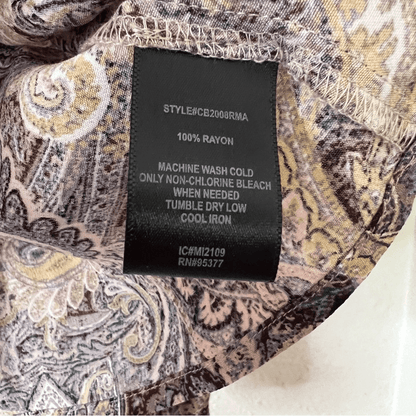 Sanctuary Paisley Babydoll Long Sleeve Blouse Top Size XS Peasant Boho