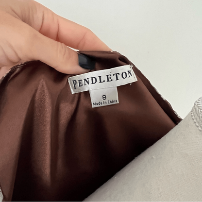 Pendleton Silk Geoprint 2 Piece Set NEW Sleeveless V-Neck Top & Midi Skirt Sz 8