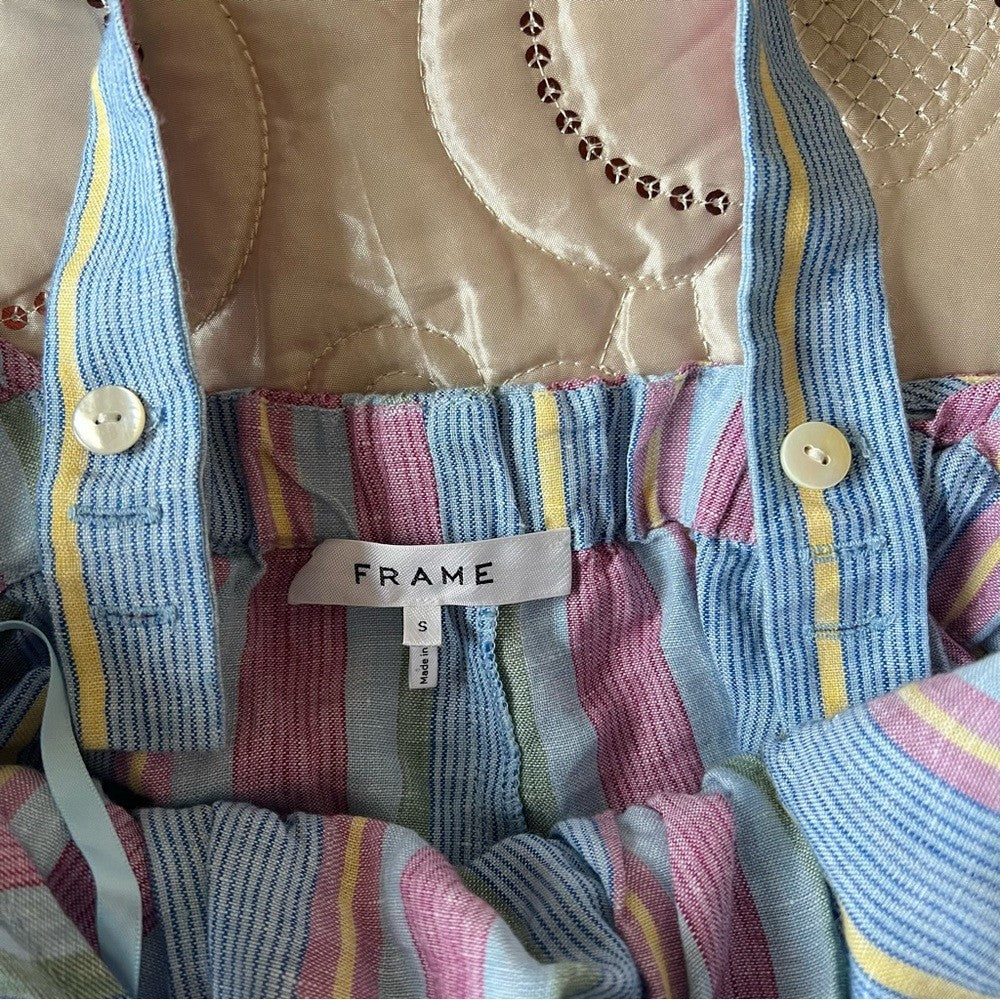 Frame Linen Striped Romper NEW Size Small