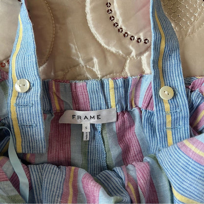 Frame Linen Striped Romper NEW Size Small