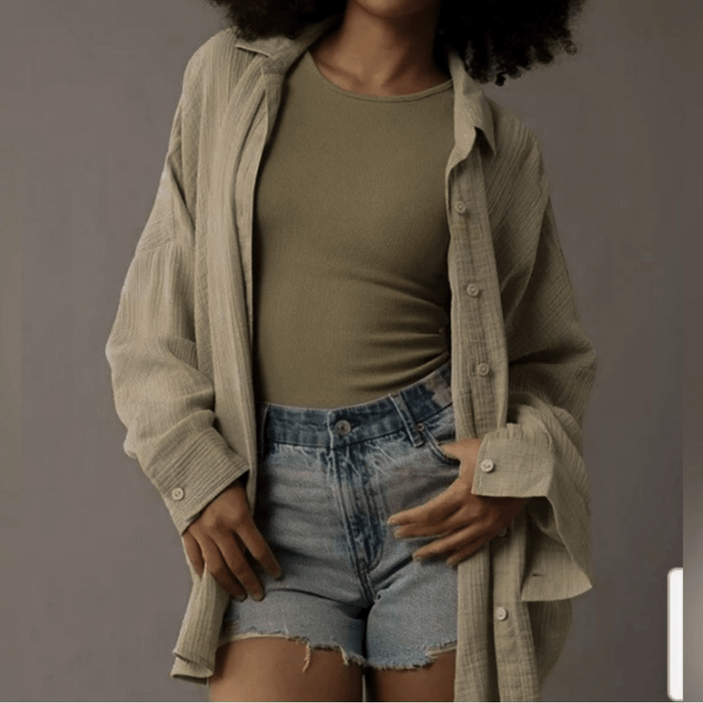 Aritzia Wilfred Free Sail Gauze Button Down Shirt Size 2XS