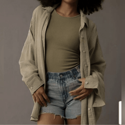 Aritzia Wilfred Free Sail Gauze Button Down Shirt Size 2XS