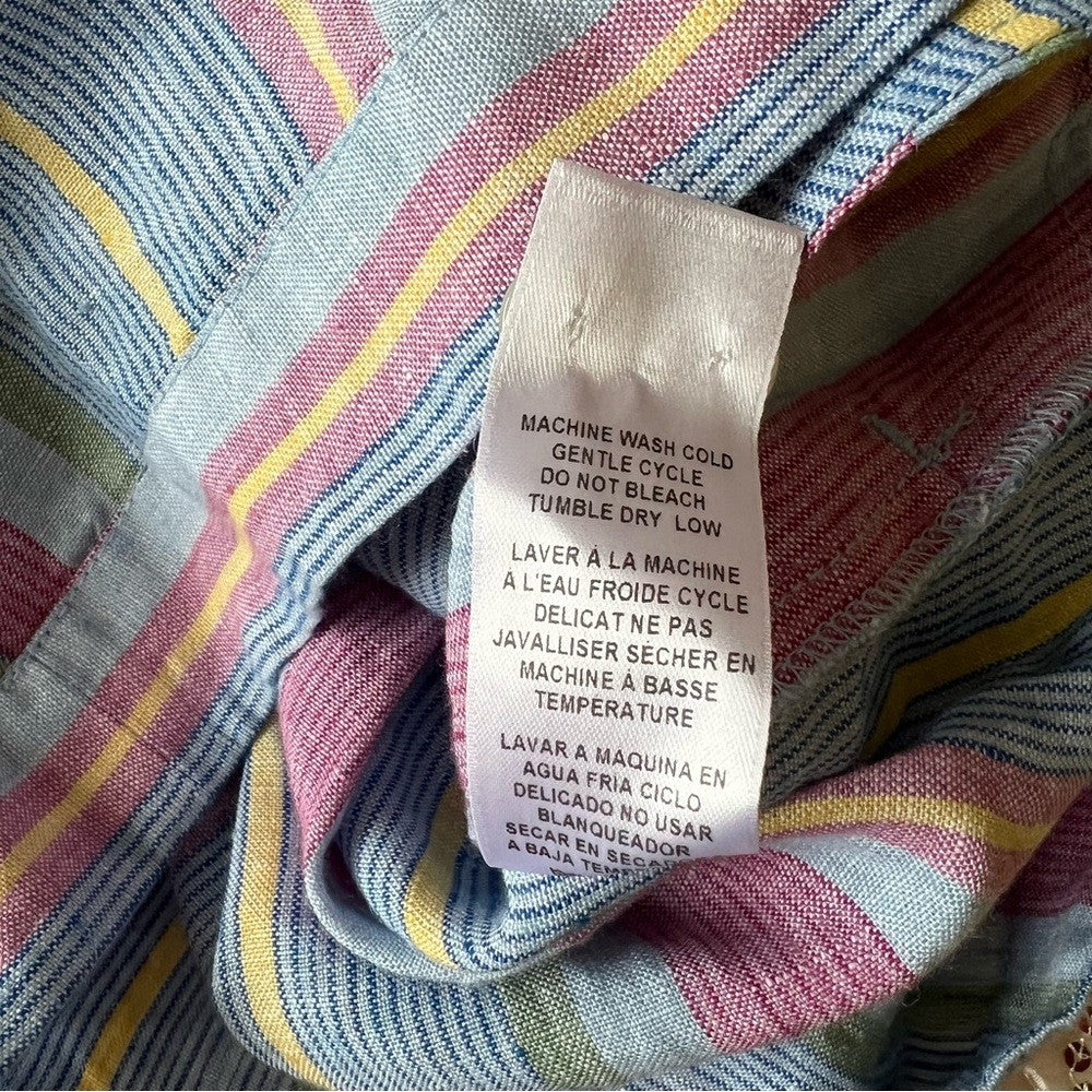 Frame Linen Striped Romper NEW Size Small