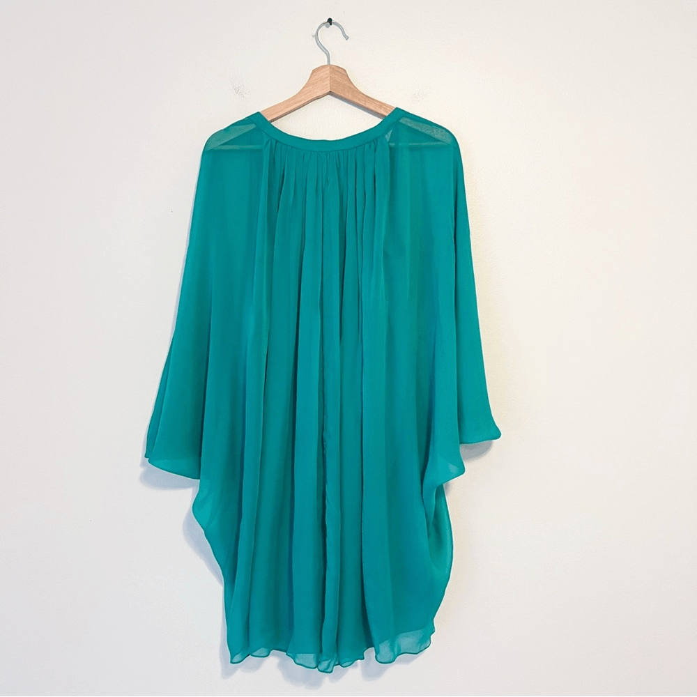 Diane von Furstenberg Fleurette Silk Dolman Sleeve Tunic Dress Mini NEW Size 8