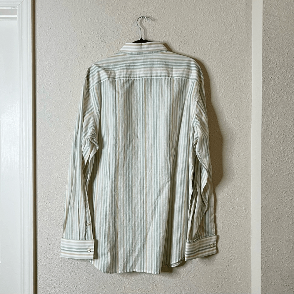 Banana Republic Men’s Linen Blend Striped Long Sleeve Button Down Shirt NEW XL