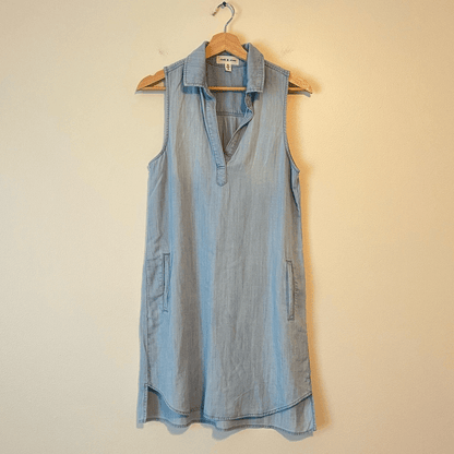 Cloth & Stone Sleeveless Chambray Blue Dress Size XS 100% Lyocell Tencel