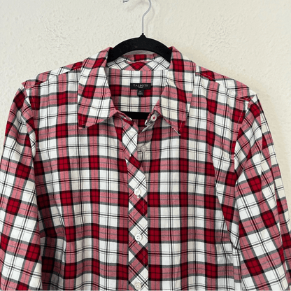 Talbots Classic Plaid Button Down Shirt Holiday NEW Plus Size 1X