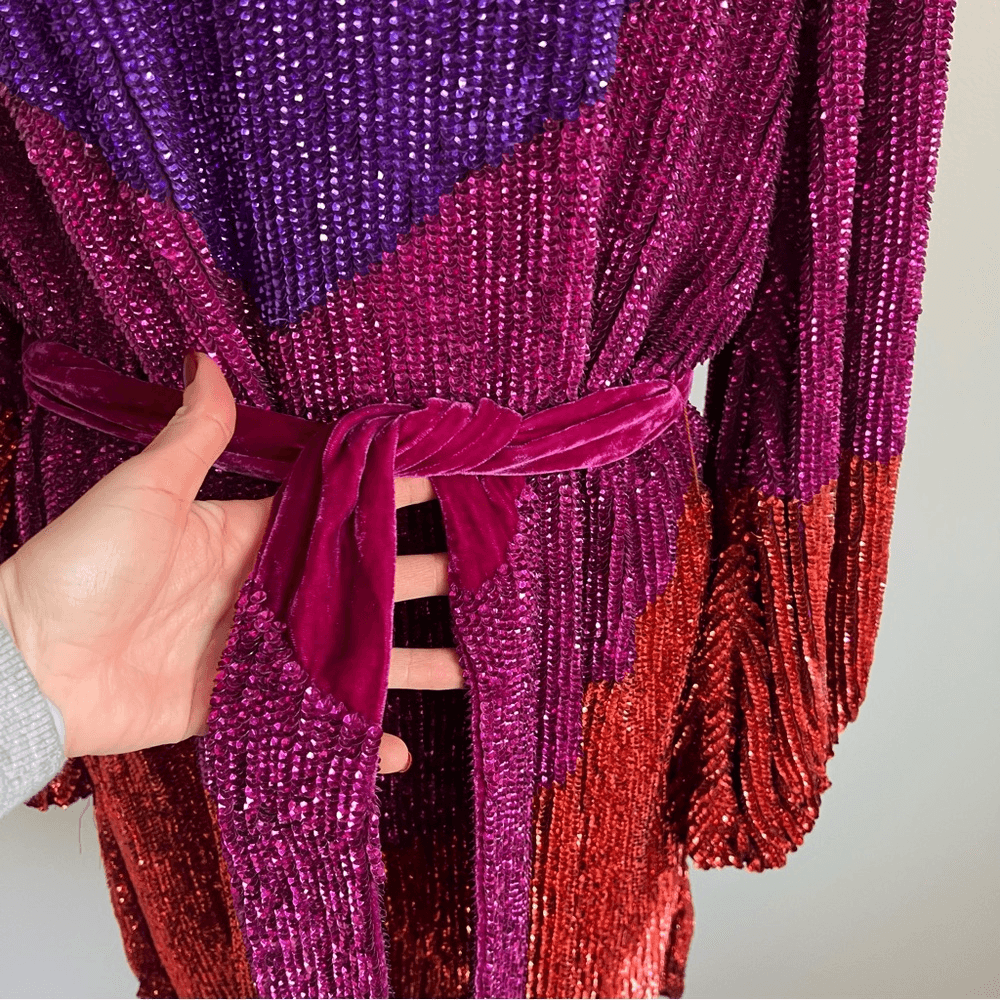 Retrofete Grace Dip Dye Sequin Mini Dress NEW Size Small