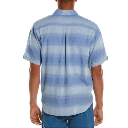 Tommy Bahama Ocean Fade Camp Shirt Button Down Size 2XLB Short Sleeve Blue