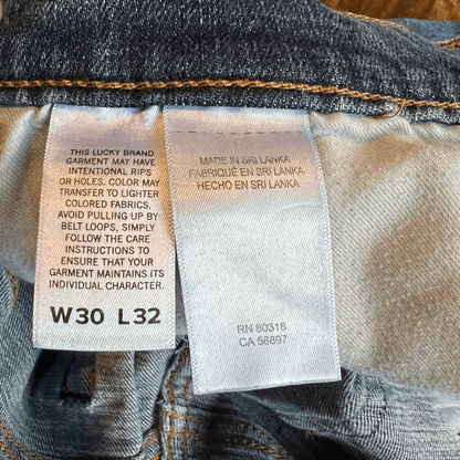 Lucky Brand 121 Slim Straight Jeans Size 30x32