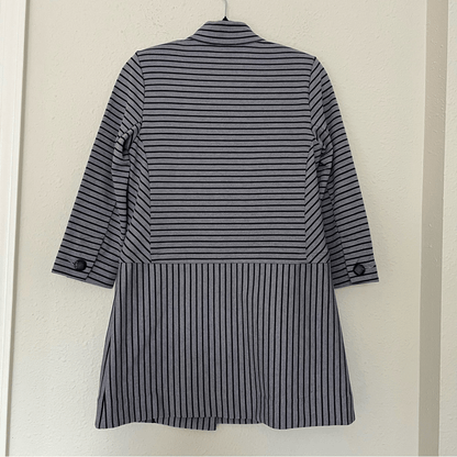 CABI Navy Blue Dappled Stripe Car Coat Size XS