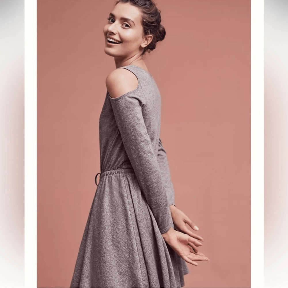 Anthropologie Lili's Closet Cold Shoulder Drawstring Dress NEW Size Medium