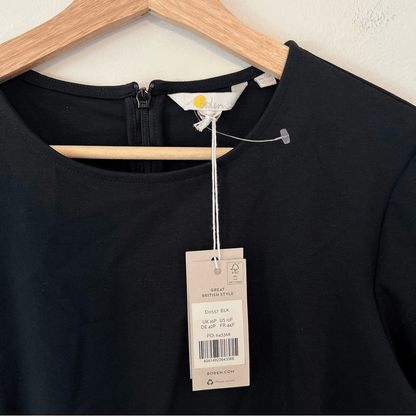 Boden Black Column Midi Dress NEW Size 12 Petite Long Sleeve