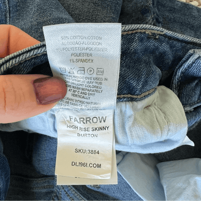 DL1961 Farrow High Rise Skinny Jeans Size 27 Medium Wash