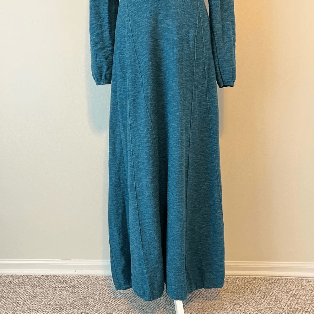 Free People Beach El Topo Sweater Maxi Dress Henley Peacock Plume Long Sleeve S