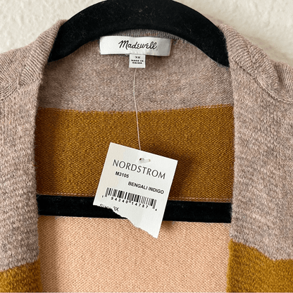 Madewell Kent Colorblock Wool Alpaca Cardigan NEW Plus Size 3X Bengali Indigo