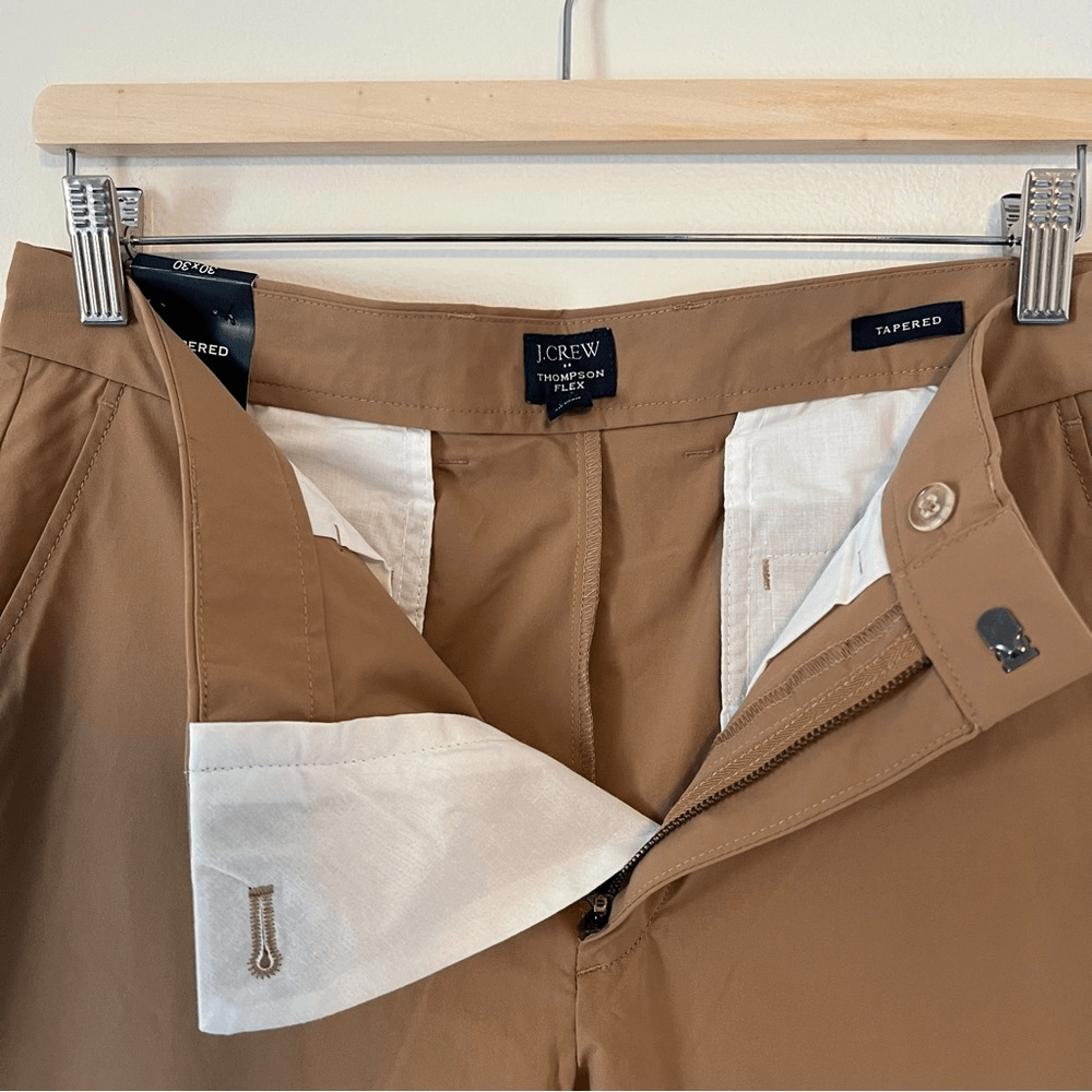 J. Crew Thompson Tapered Tech Chino Pants in Tan NEW Size 30x30