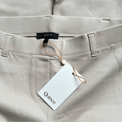 Quince Ultra Stretch Ponte Straight Leg Ankle Pants NEW Size S / 26 Cream