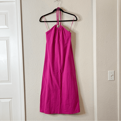 Old Navy Pink Slub-Knit Halter Midi Shift Dress NEW Size Small