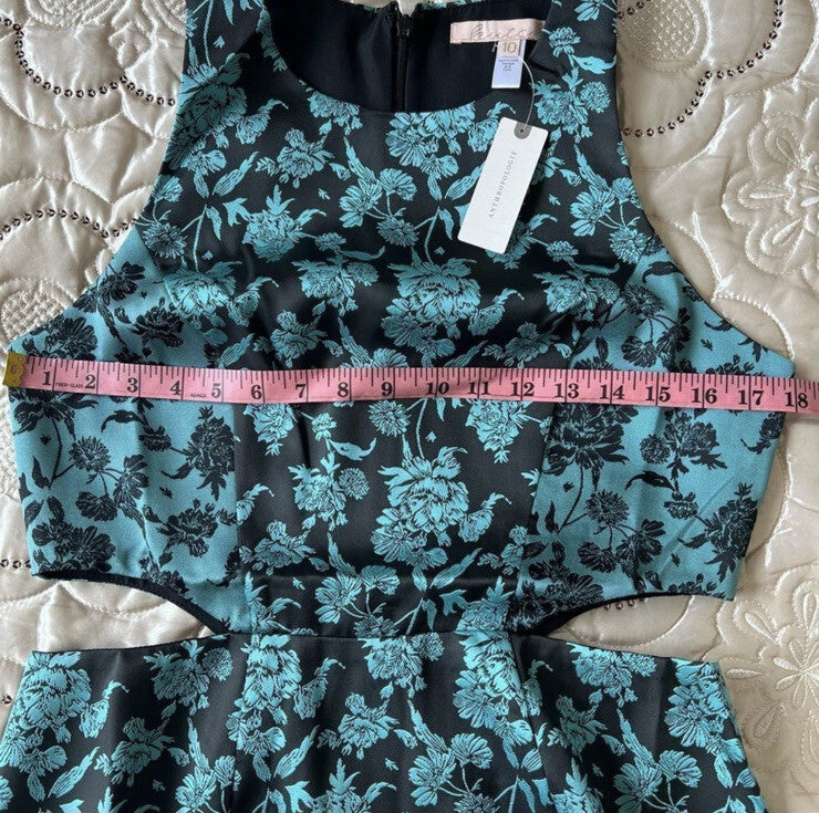 Anthropologie Hutch Floral Jacquard Cut-Out Mini Dress NEW Size 10