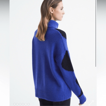 Reiss Brittany Wool Cashmere Turtleneck Sweater Size Small Chunky Knit