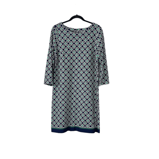 Talbots Geometric Print 3/4 Sleeves Dress Size 6