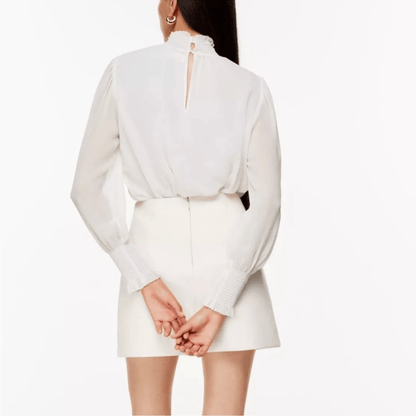 Aritzia Wilfred Valencia Blouse in White Size S Long Sleeve Chiffon