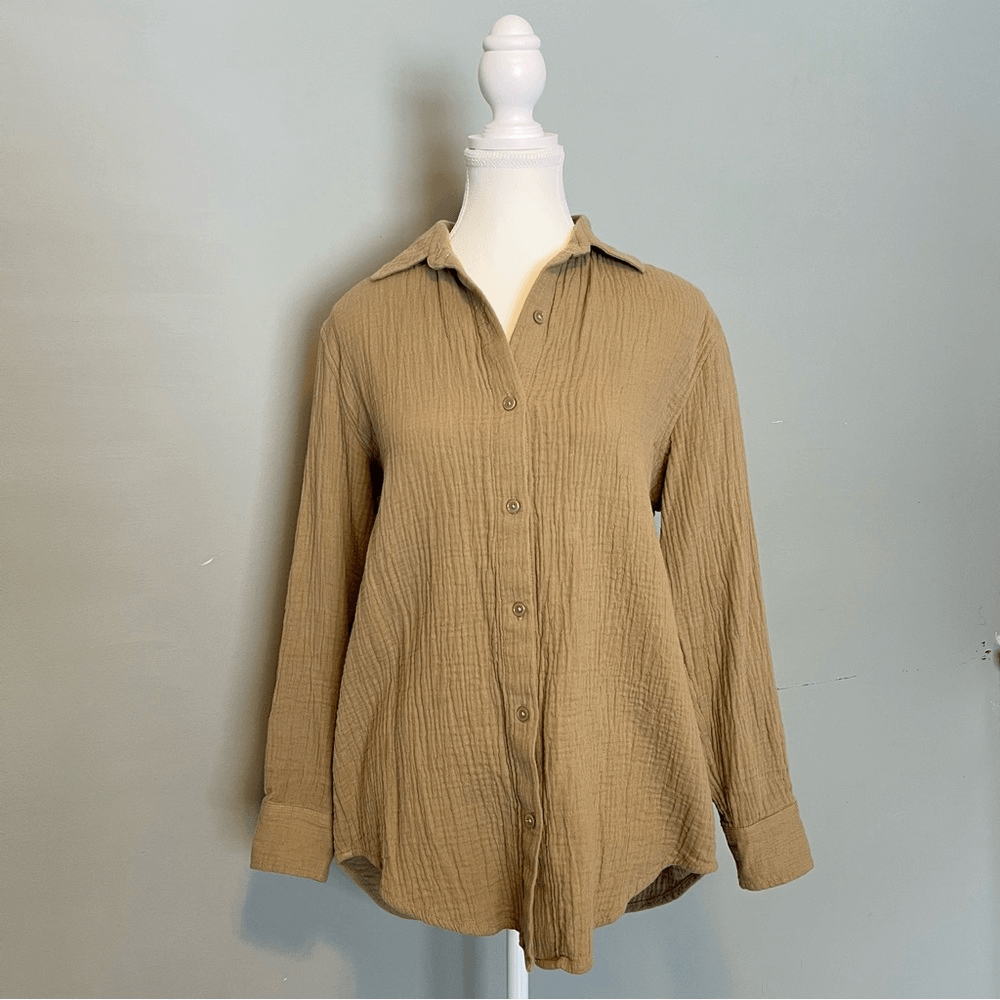Aritzia Wilfred Free Sail Gauze Button Down Shirt Size 2XS