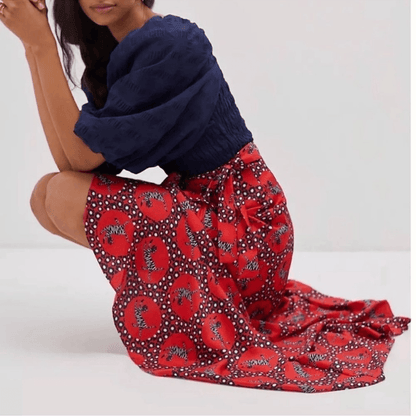 Anthropologie Liv Lee Ruffled Wrap Maxi Skirt NEW Size Small