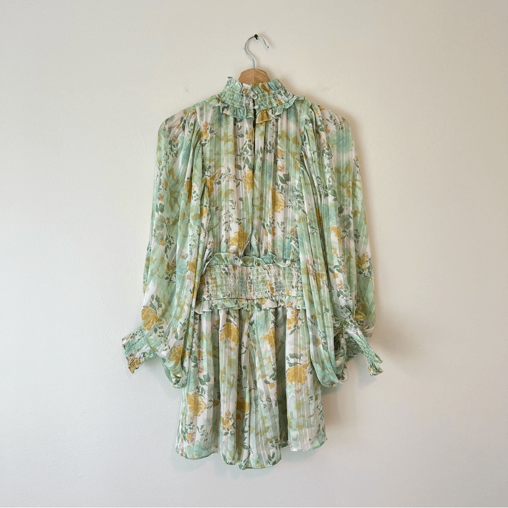 Free People x Elliatt Ophelia Playsuit Romper Floral Size Medium Mint Green