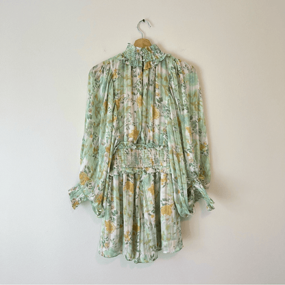 Free People x Elliatt Ophelia Playsuit Romper Floral Size Medium Mint Green