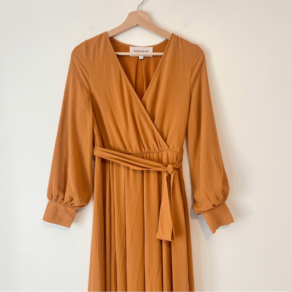 Jessakae Collection Marigold Long Maxi Dress Size Small Chiffon