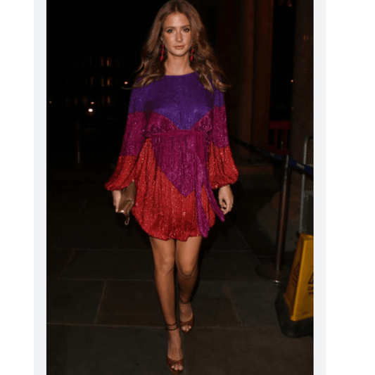 Retrofete Grace Dip Dye Sequin Mini Dress NEW Size Small