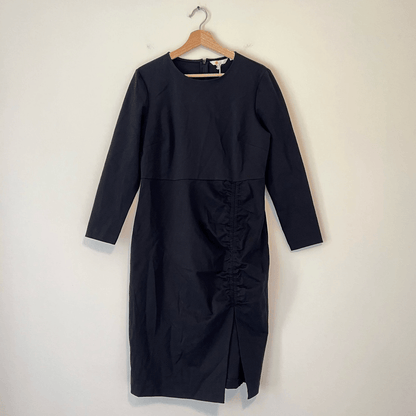 Boden Black Column Midi Dress NEW Size 12 Petite Long Sleeve