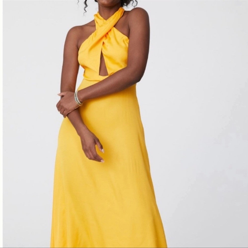 Farm x Anthropologie Halter Maxi Dress Farm Rio NEW Size XL