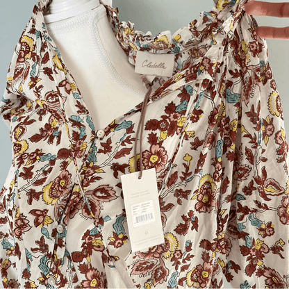 Cleobella Iris Floral Tassel Tie Blouse Enya NEW Size Large Boho