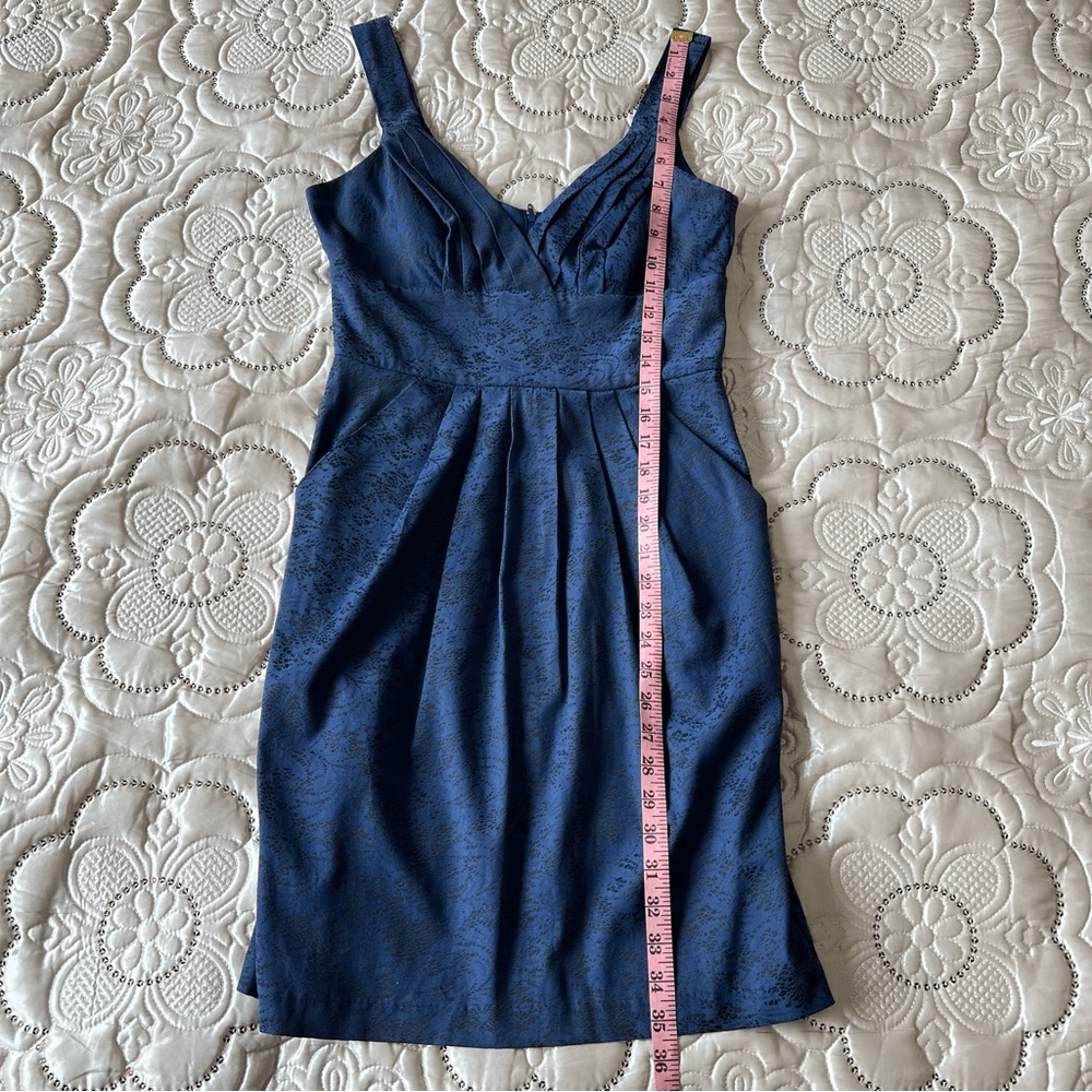 Bisou Bisou Navy Blue Sleeveless Derp V-neck Mini Cocktail Dress Size 4