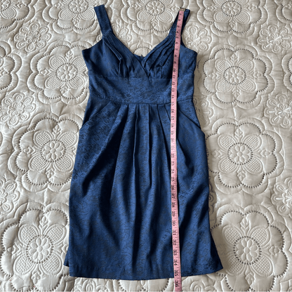 Bisou Bisou Navy Blue Sleeveless Derp V-neck Mini Cocktail Dress Size 4