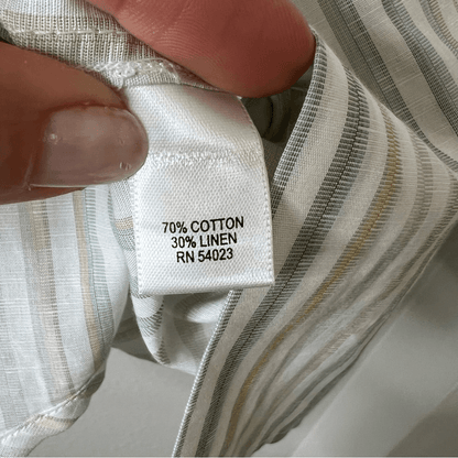 Banana Republic Men’s Linen Blend Striped Long Sleeve Button Down Shirt NEW XL