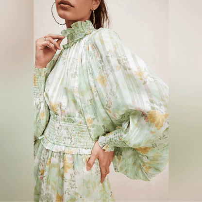 Free People x Elliatt Ophelia Playsuit Romper Floral Size Medium Mint Green