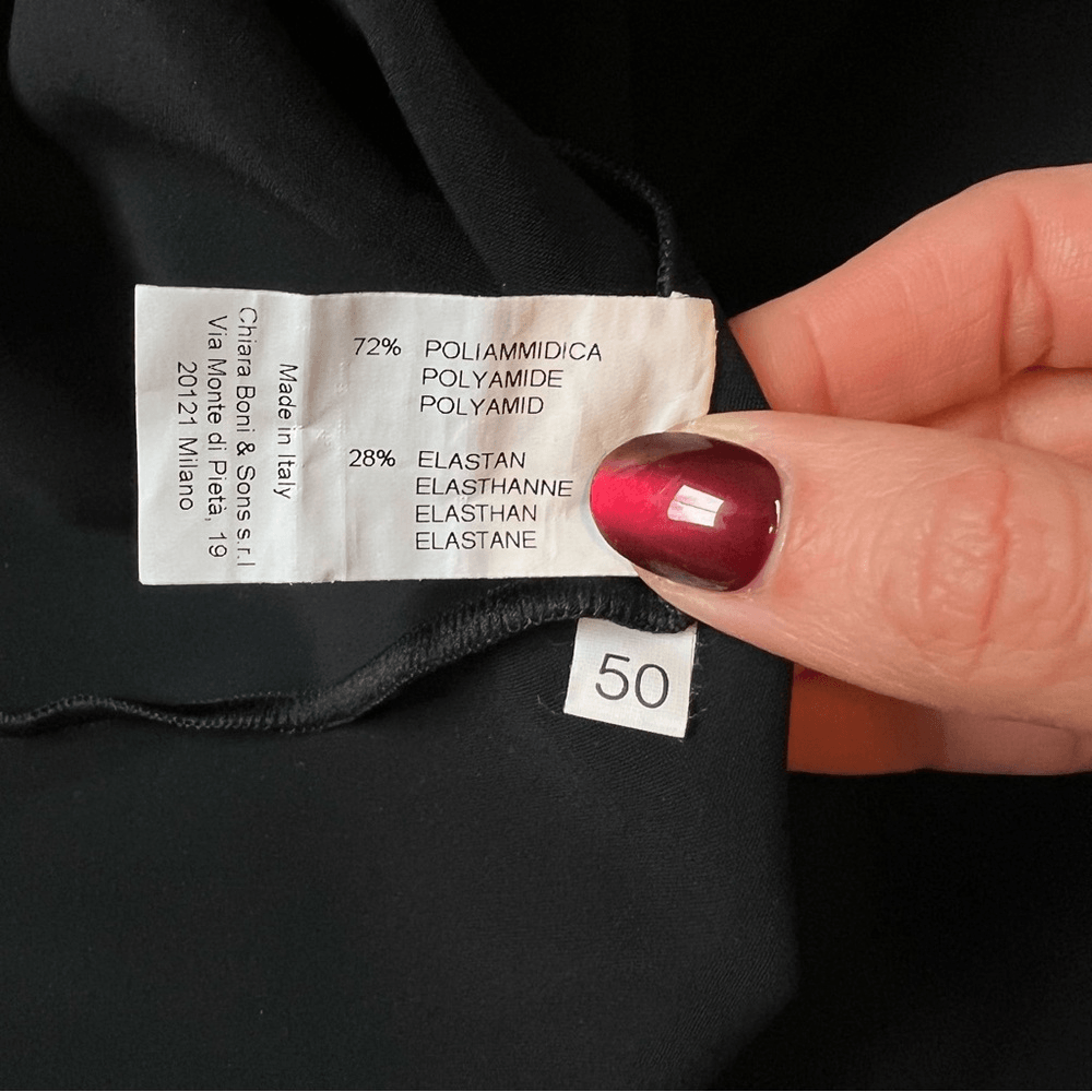 Chiara Boni La Petite Robe Iza Black Dress NEW Size 14 Long Sleeve Formal