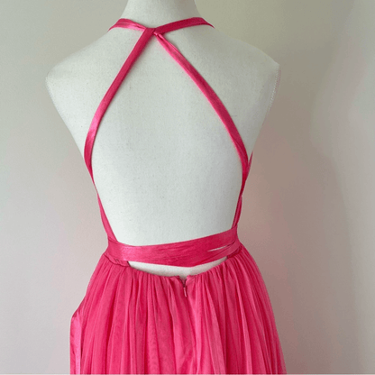 ASOS Tulle TuTu Halter Midi Dress NEW Size 4 Pink Prom Homecoming