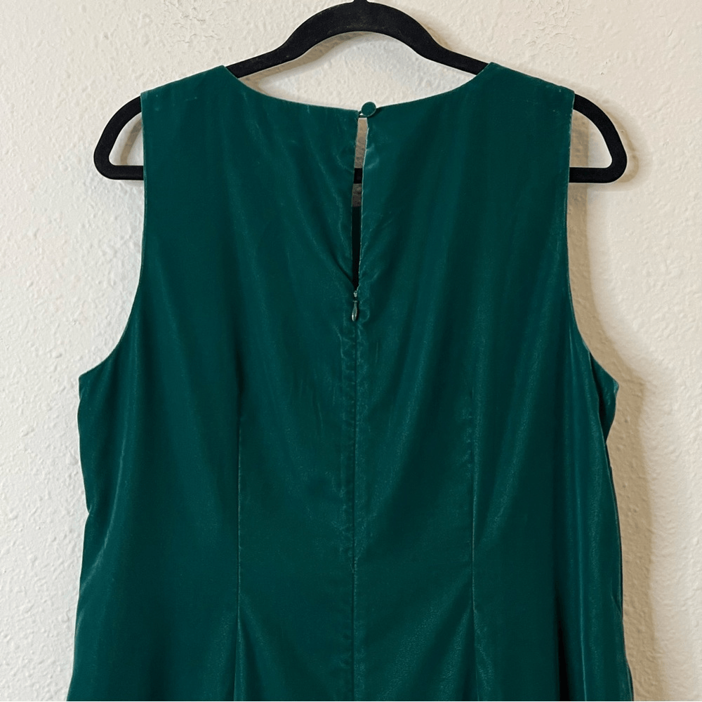 J. Crew Velvet Ruffle Hem Sleeveless Mini Dress in Emerald Green NEW Size 14