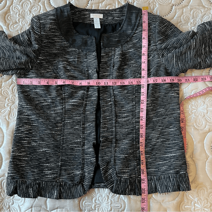 Chico’s Wool Blend Textured Blazer Jacket Size 1 / M(8)